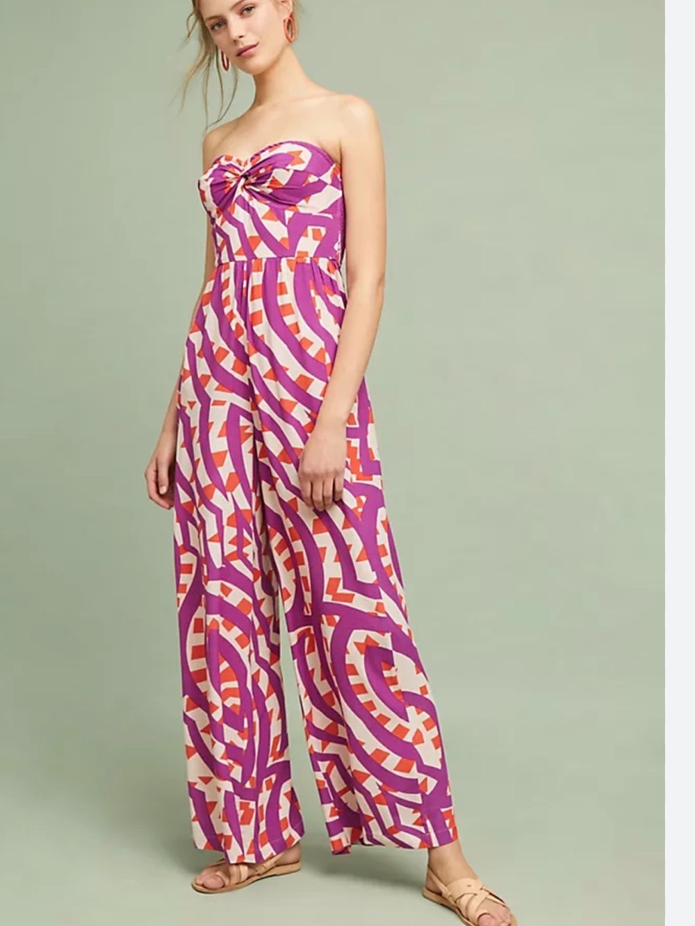 Tracy Reese x Anthropologie Strapless Geometric Jumpsuit